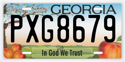 GA license plate PXG8679