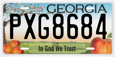 GA license plate PXG8684