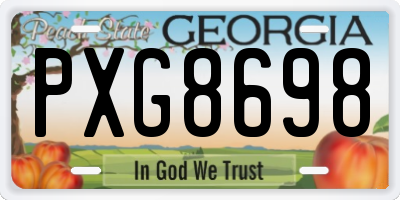 GA license plate PXG8698