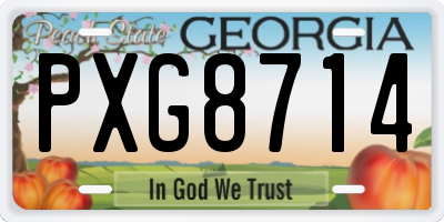 GA license plate PXG8714