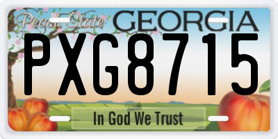 GA license plate PXG8715