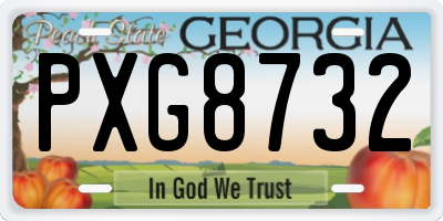 GA license plate PXG8732