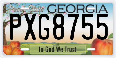 GA license plate PXG8755
