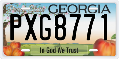 GA license plate PXG8771