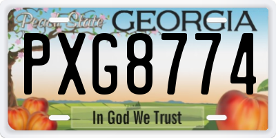 GA license plate PXG8774