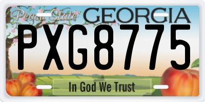 GA license plate PXG8775