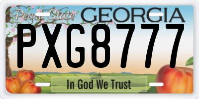 GA license plate PXG8777