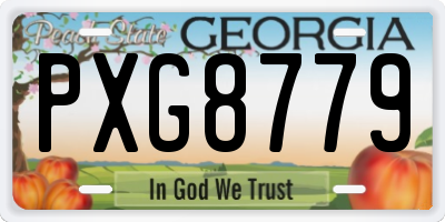 GA license plate PXG8779