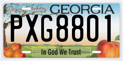 GA license plate PXG8801