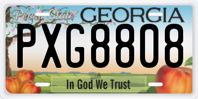GA license plate PXG8808