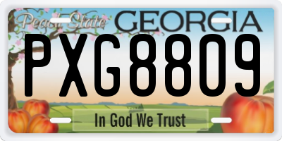 GA license plate PXG8809