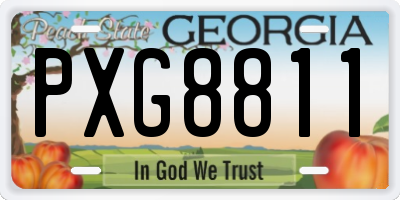 GA license plate PXG8811