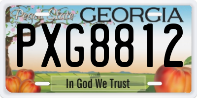 GA license plate PXG8812