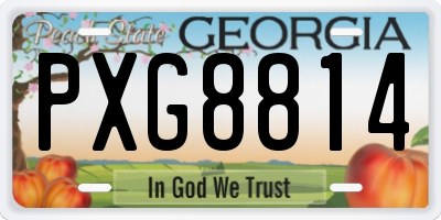 GA license plate PXG8814
