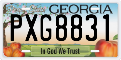 GA license plate PXG8831