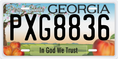 GA license plate PXG8836