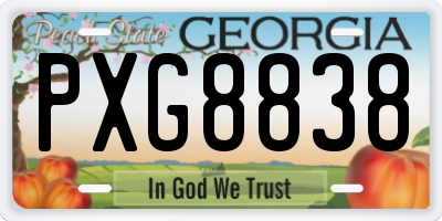 GA license plate PXG8838