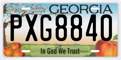 GA license plate PXG8840
