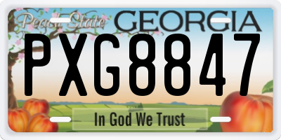 GA license plate PXG8847