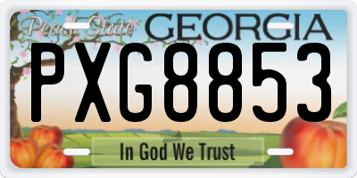 GA license plate PXG8853