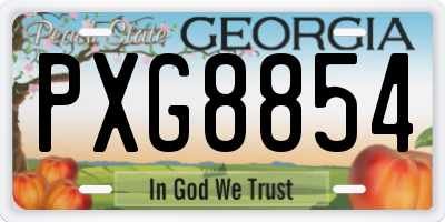 GA license plate PXG8854