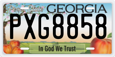 GA license plate PXG8858