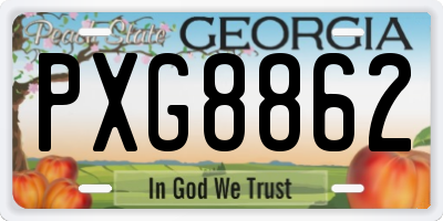 GA license plate PXG8862
