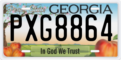 GA license plate PXG8864