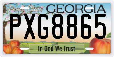 GA license plate PXG8865