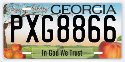 GA license plate PXG8866
