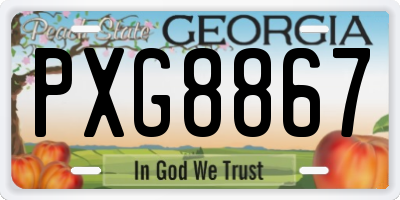 GA license plate PXG8867