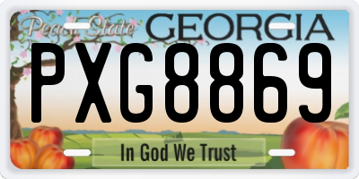 GA license plate PXG8869