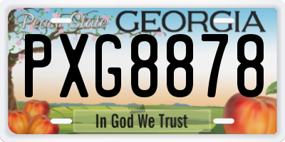 GA license plate PXG8878