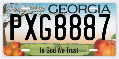 GA license plate PXG8887