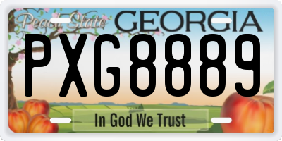 GA license plate PXG8889