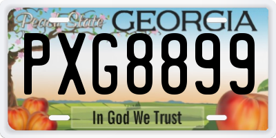 GA license plate PXG8899