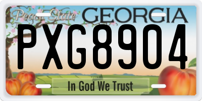 GA license plate PXG8904