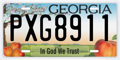 GA license plate PXG8911