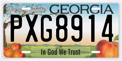 GA license plate PXG8914