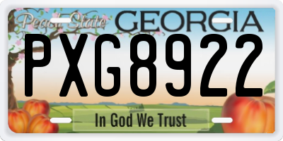 GA license plate PXG8922