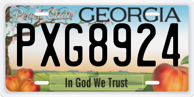 GA license plate PXG8924