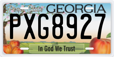 GA license plate PXG8927