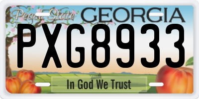 GA license plate PXG8933