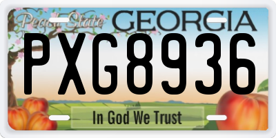 GA license plate PXG8936