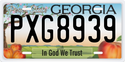GA license plate PXG8939
