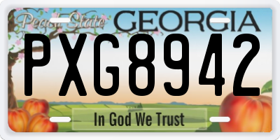 GA license plate PXG8942