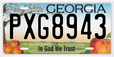 GA license plate PXG8943