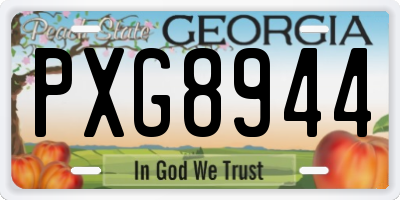 GA license plate PXG8944