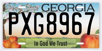 GA license plate PXG8967