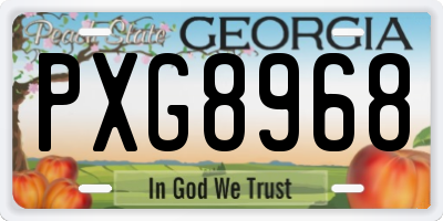 GA license plate PXG8968